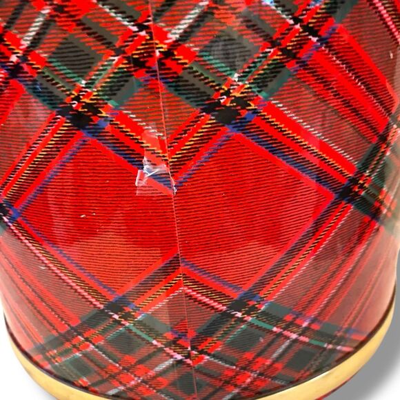 Vintage Ice Bucket Chest Red Plaid Tartan Car RV Display Camper RL Aesthetic - Picture 10 of 10